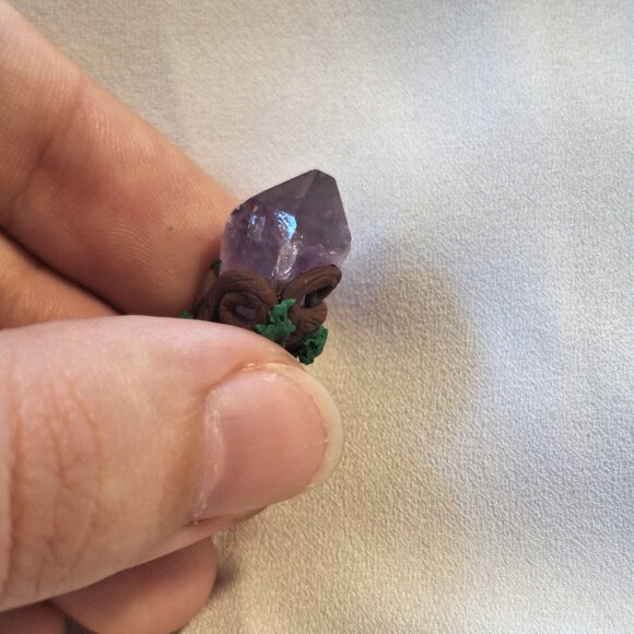 Artisan Handmade Amethyst Point Polymer Clay Branches Pendant - Picture 7 of 8
